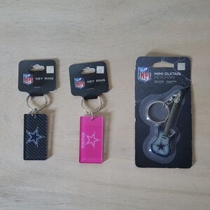 Dallas Cowboys NFL Keychains Guitar Mirror Back NWT Logo